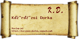 Körözsi Dorka névjegykártya